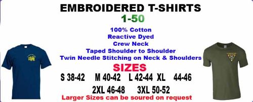 T-SHIRTS EMBROIDERED 1-50